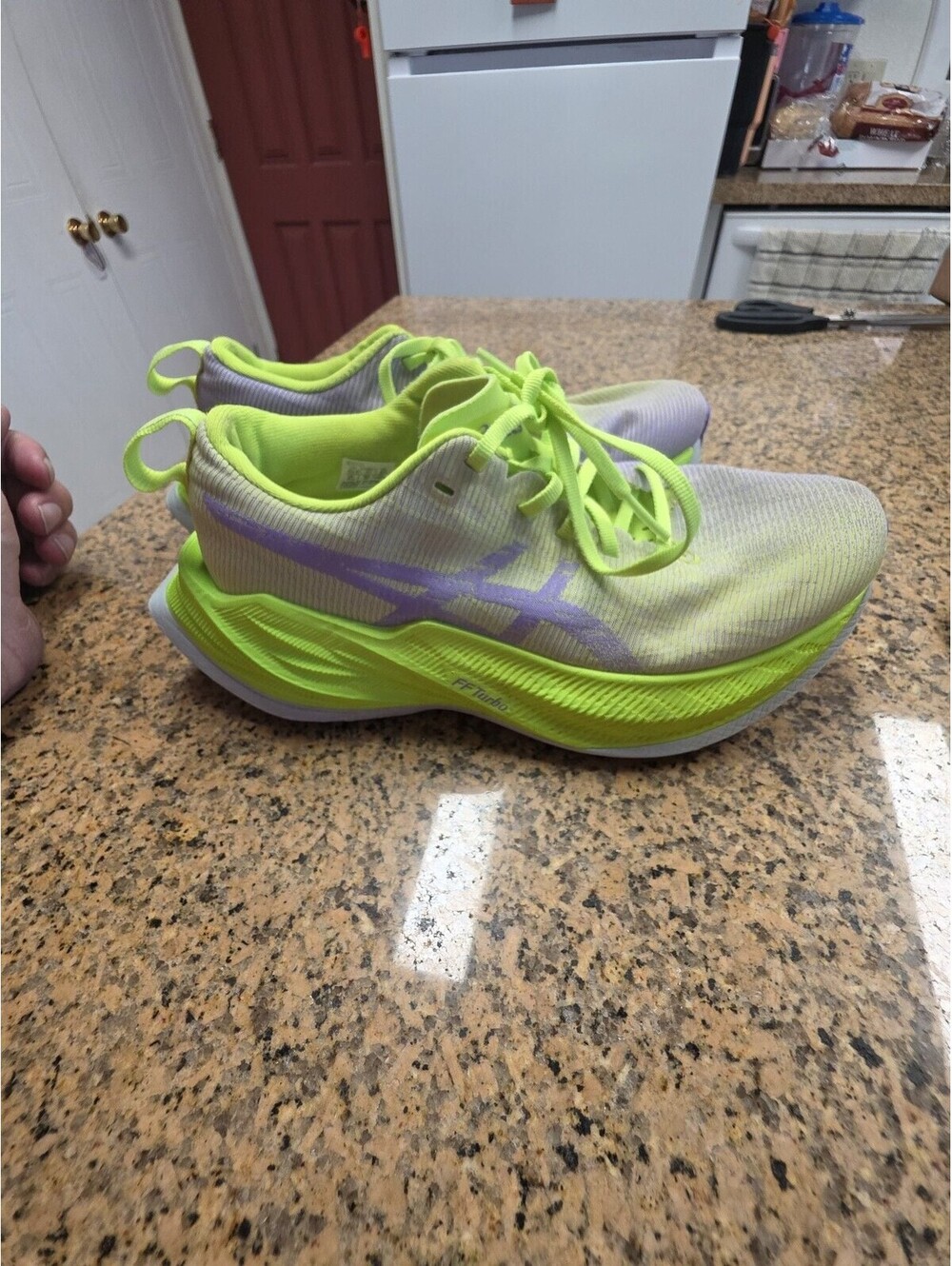 ASICS Superblast Size 4.5 Hazard Green Running Shoes